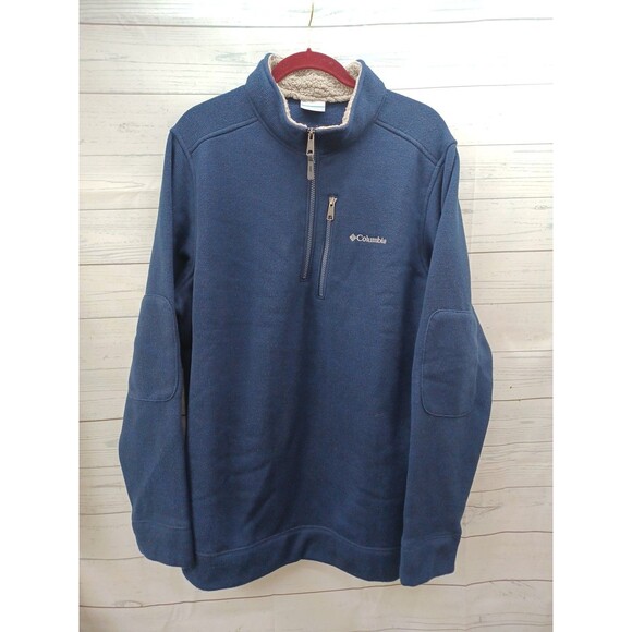 Columbia Other - Columbia Sweater XL Gray Fleece Quarter Zip Pullover Long Sleeve Zip Pocket Mens